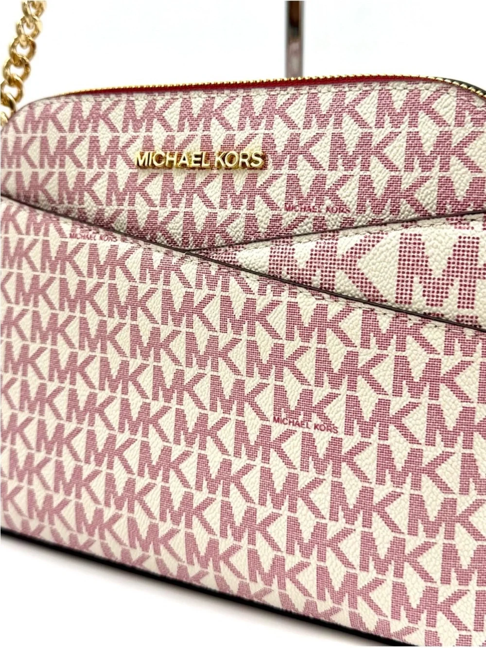 Michael Kors Medium Dome Jet Set Travel Xbody Bag Cherry Multi